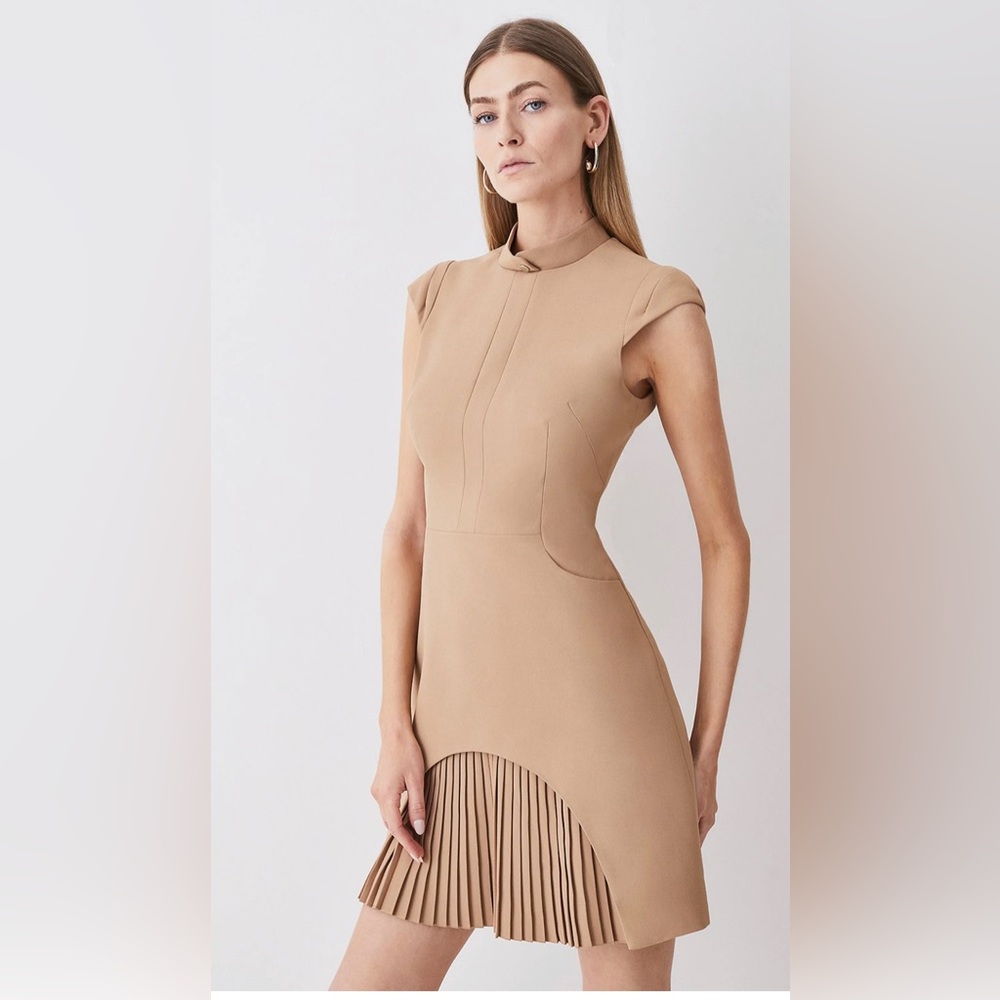 Karen Millen Military Tailored Mini Dress in camel (US size 4)